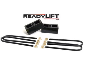 Chevy/GMC 2" OEM Style Rear Block Kit for 1988-98 GM 1500 2000-2010 GM HD 2500/3500 8-lug Includes new longer u-bolts and hardware. Rear shock extensions may be required.