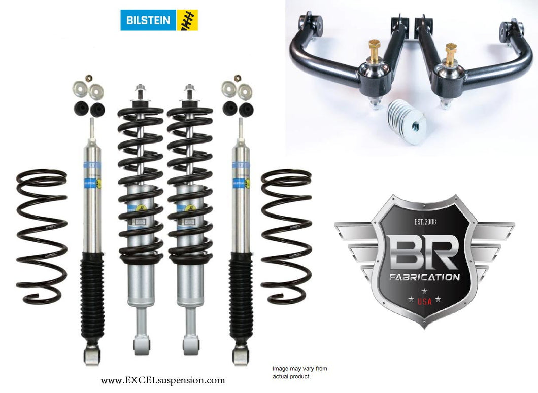 Bilstein Fully Assembled 6112 Series Front Shocks & Coil Springs, Rear Bilstein 5100 Series Shocks, Rear Bilstein Coil Springs, & Built Rite Upper Control Arms for 2010-2022 Lexus GX460 - 47-311039, 33-313146, 36-281817