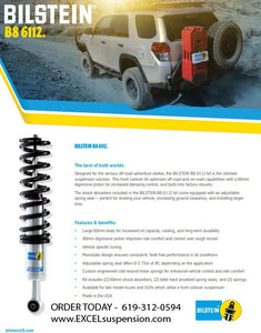 Bilstein 6112 Suspension Kit 1-3" Front Lift Coilovers and Bilstein 5160 Rear Shock Absorbers 0-2" Lift Kit for 2008-2011 Toyota Land Cruiser