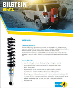 47-273702 Bilstein B8 6112 Leveling Kits / Shock Absorbers & Coil Springs for 2014-2018 GMC Sierra 1500 4WD, 2019 GMC Sierra 1500 Limited