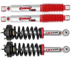 Rancho QuickLIFT Strut & RS9000XL Rear Shocks Ford F-150 4WD 2009-2013 RS999935, RS999911, & RS999384, Provides 2" front lift height.