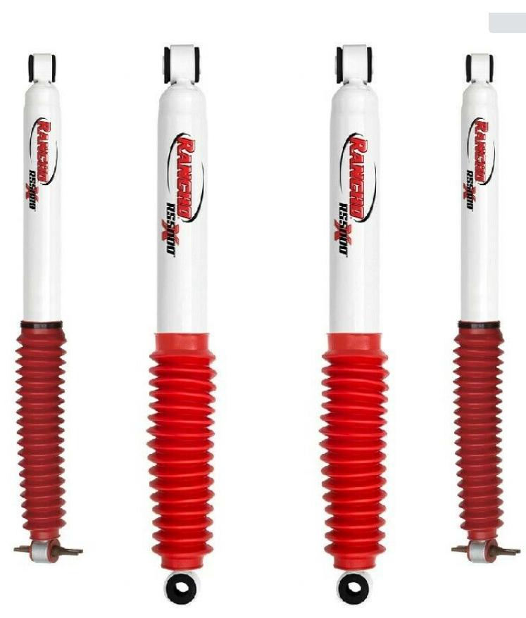 Rancho RS5000X Gas Shocks RS55001 & RS55190 Front and Rear for 1988-1999 Chevrolet K1500 4WD w/2.5-4